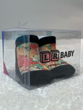 Living Royal Baby Infant Socks Black & Multicolor Ages 0-6 Months